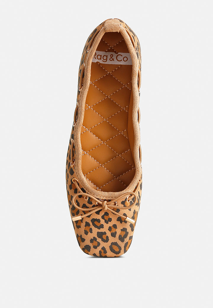 women drawstring bow ballerinas#color_leopard