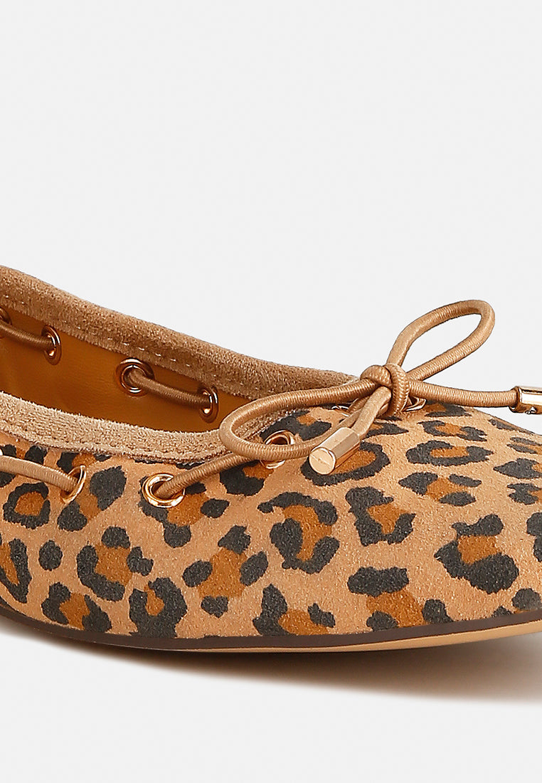 women drawstring bow ballerinas#color_leopard
