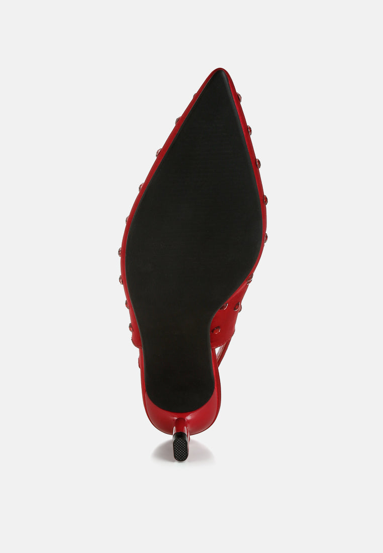 heart-shaped rhinestone studded slingbacks by ruw#color_burgundy