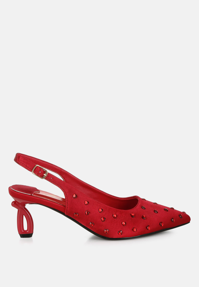 heart-shaped rhinestone studded slingbacks by ruw#color_burgundy