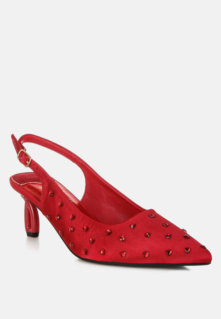 heart-shaped rhinestone studded slingbacks by ruw#color_burgundy
