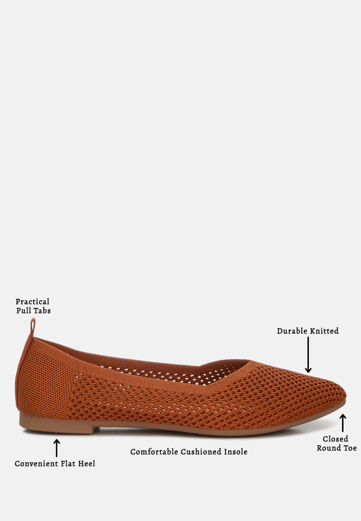 women fly knit slip-on ballerinas#color_tan