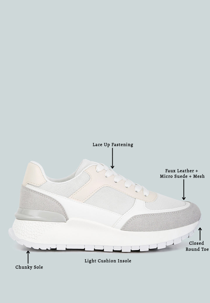 Women The Non-Ordinary Lace Up Sneakers#color_white