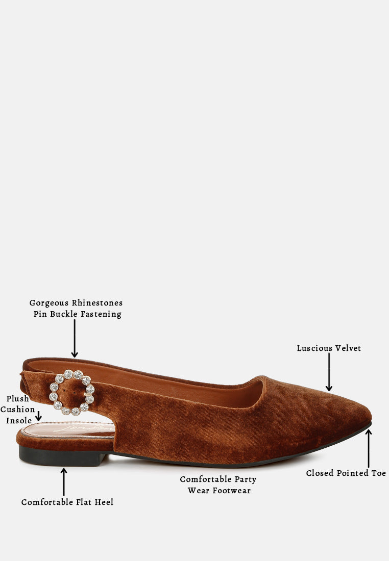women velvet slingback flat sandals#color_brown