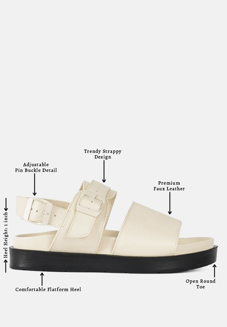 pin buckle flatform sandals#color_beige