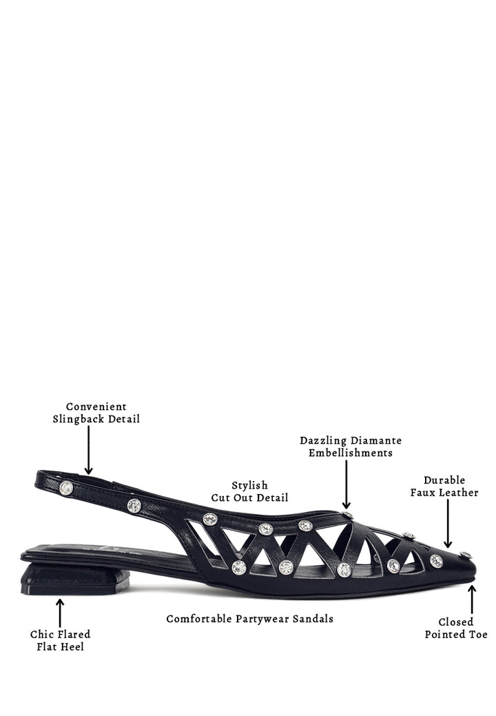 women diamante embellished slingback sandals#color_silver 