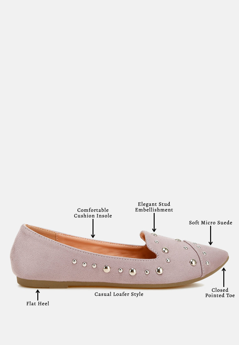 women stud emebllished ballet flats#color_lilac