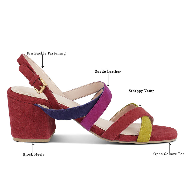 women mon lapin red high heeled block leather sandal#color_multi-red