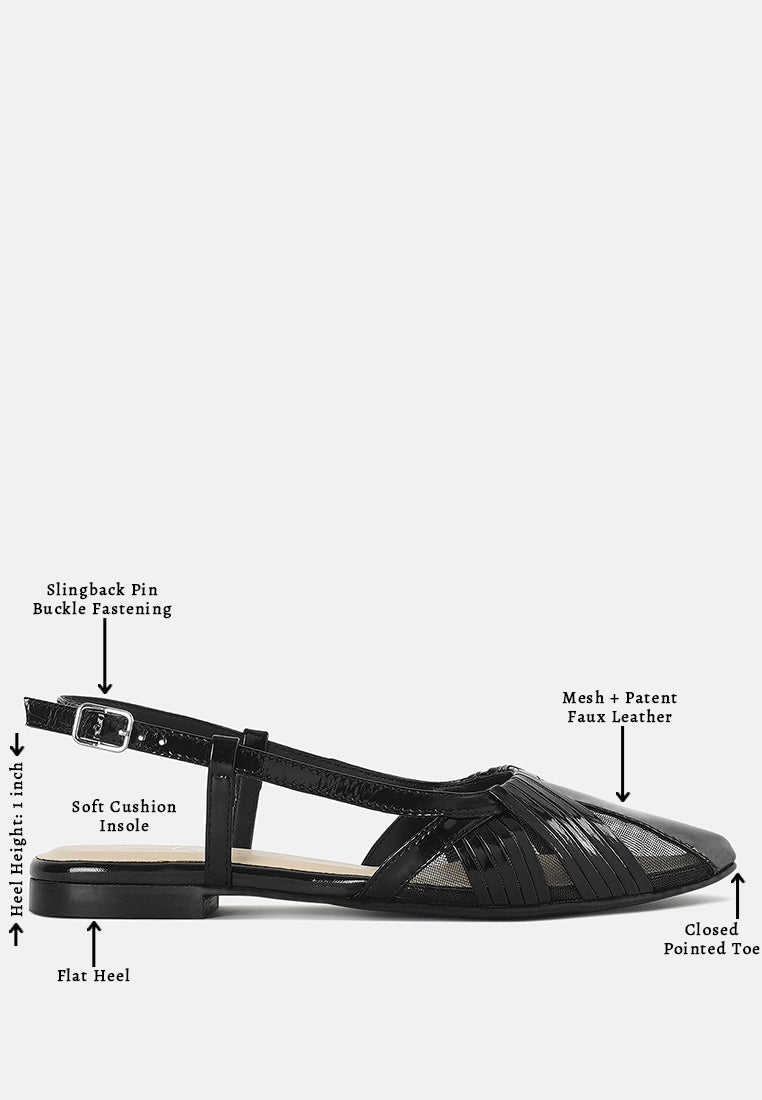 women flat heel slingback sandals#color_black