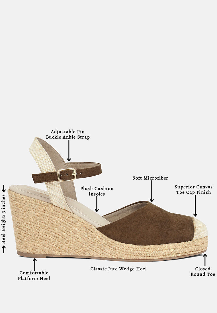 women soft microfiber espadrille wedges#color_tan