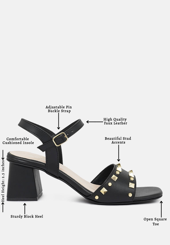 women studded block heel sandals#color_black