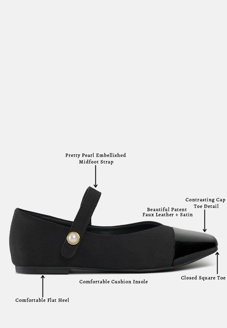 women square toe mary jane ballerinas#color_black