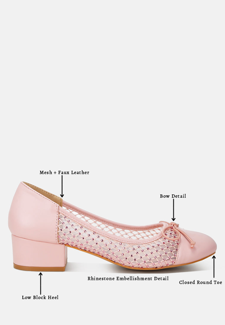 women mesh ballerina pumps#color_pink