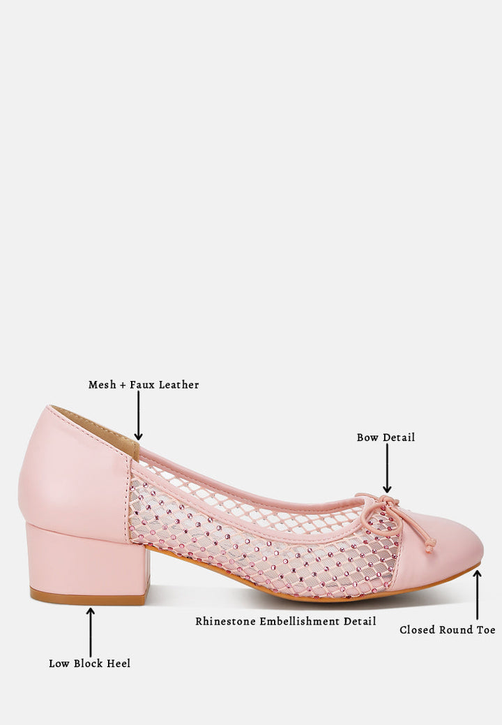 women mesh ballerina pumps#color_pink