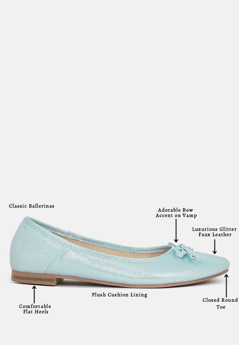 Women Glitter Faux Leather Ballerinas