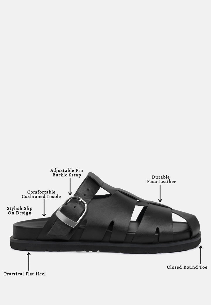 women faux leather slip on flats#color_black