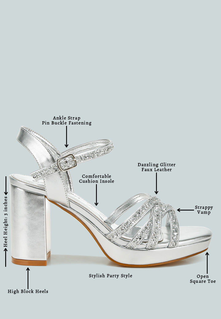 women glitter strappy block sandals#color_silver