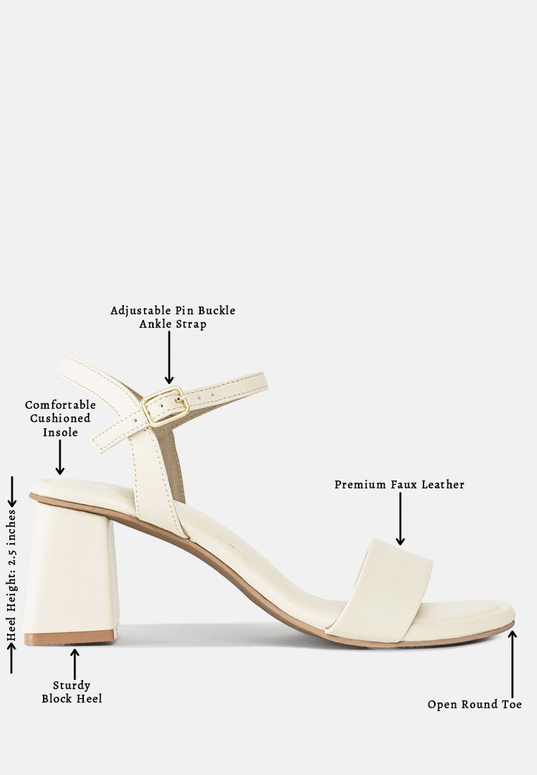 women pin buckle strap block heels#color_beige