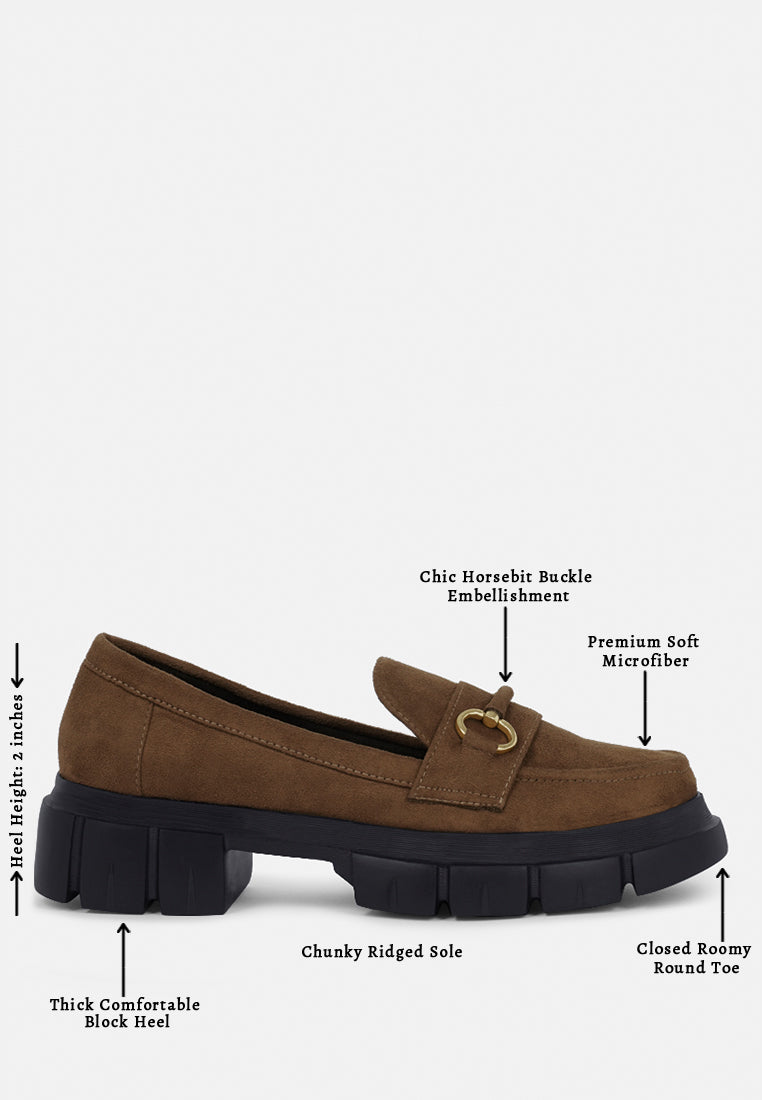 women soft microfiber chunky loafers#color_tan