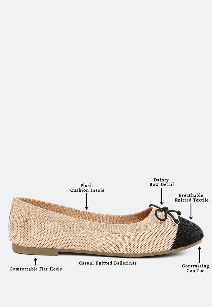 women two tone ballerinas#color_beige