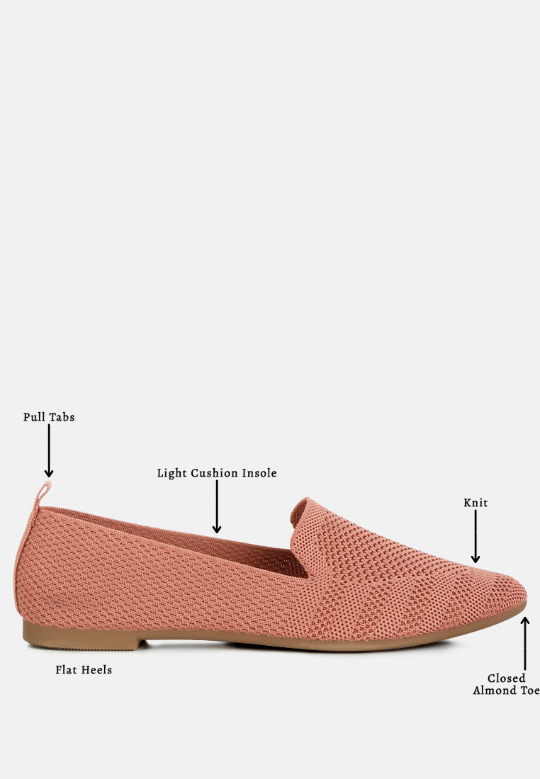 women knit textile solid flats#color_pink