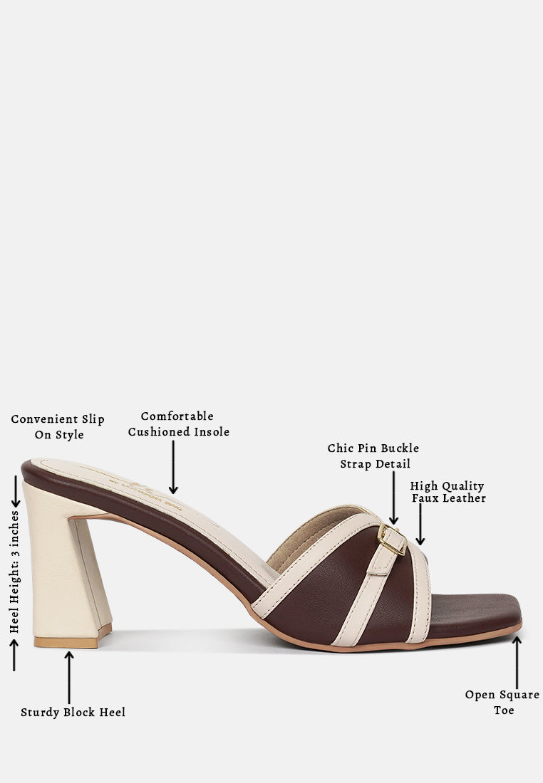 women square-toe flared block heels#color_brown-beige