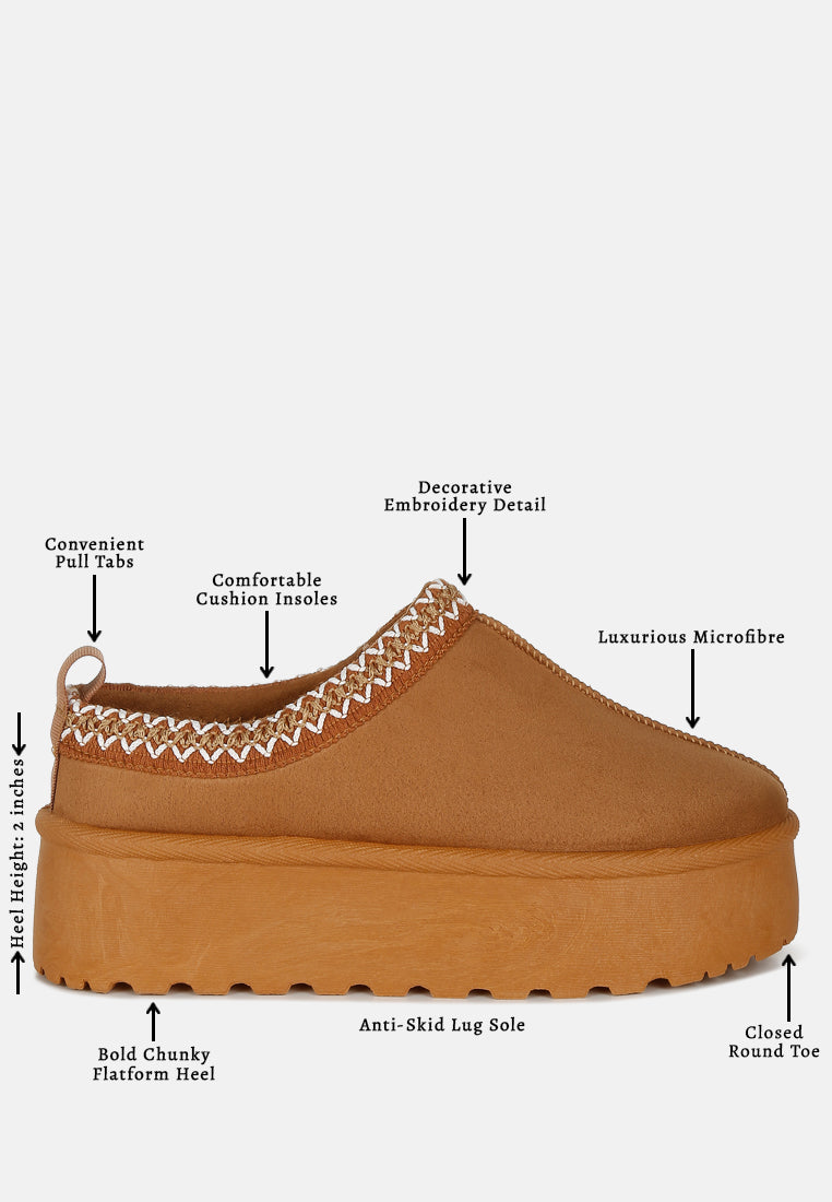 women embroidered platform fur classic slip-on#color_tan