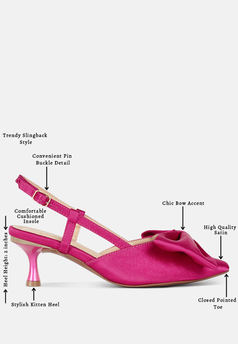 london rag women bow detail slingback sandals#color_fuchsia