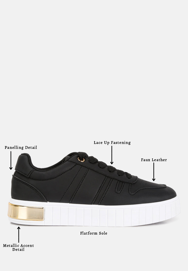 women welsh panelling detail sneakers#color_black