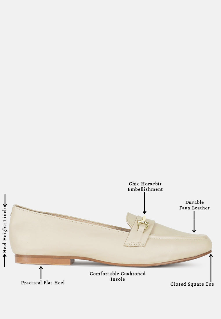 women classic horsebit-embellished loafers#color_beige