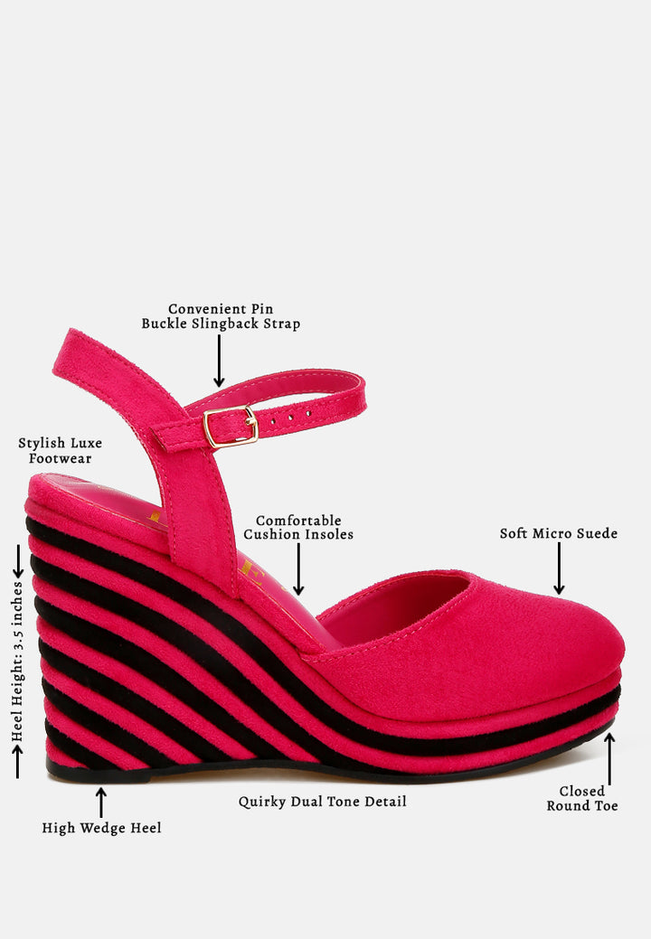 dual tone wedge sandals#colour_pink