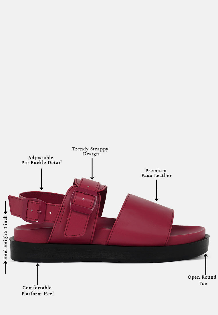 pin buckle flatform sandals#color_burgundy