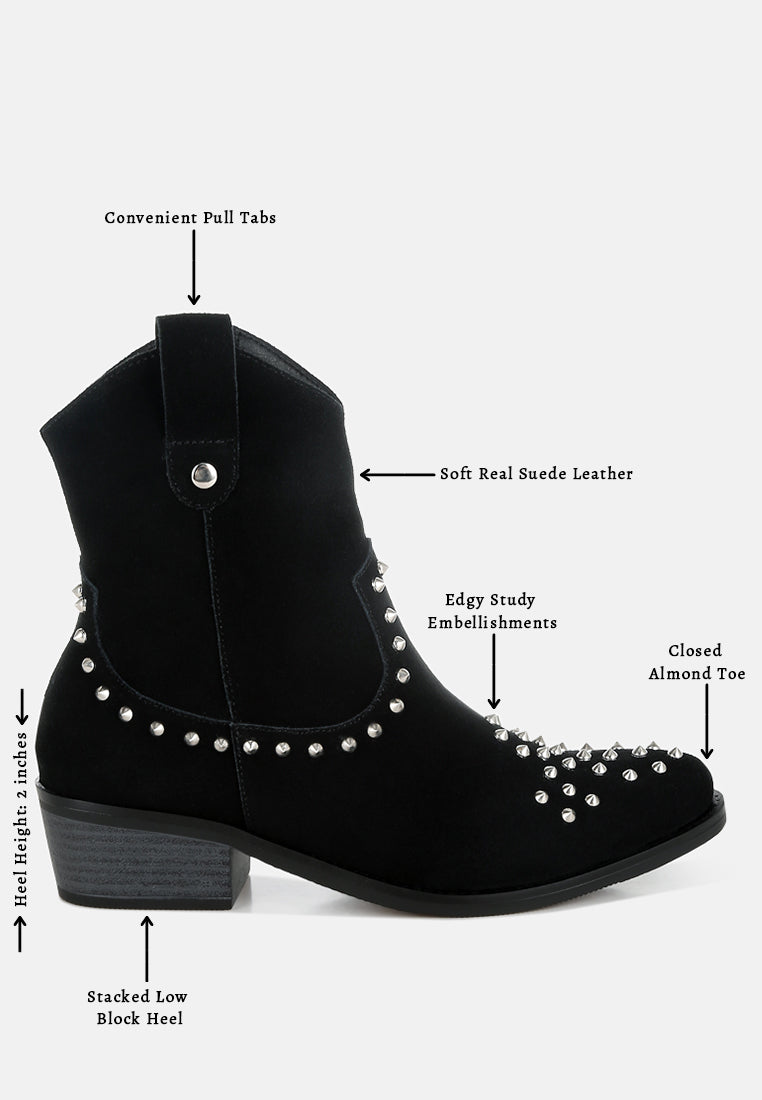 women embellished studs cowboy boots#color_black