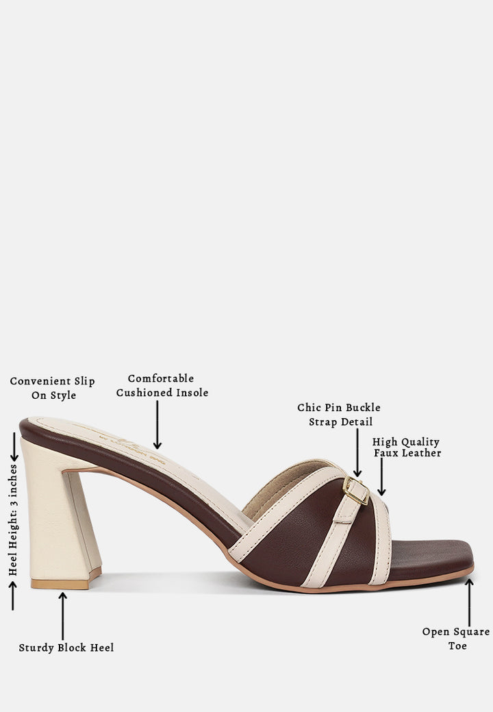 women square-toe flared block heels#color_brown-beige