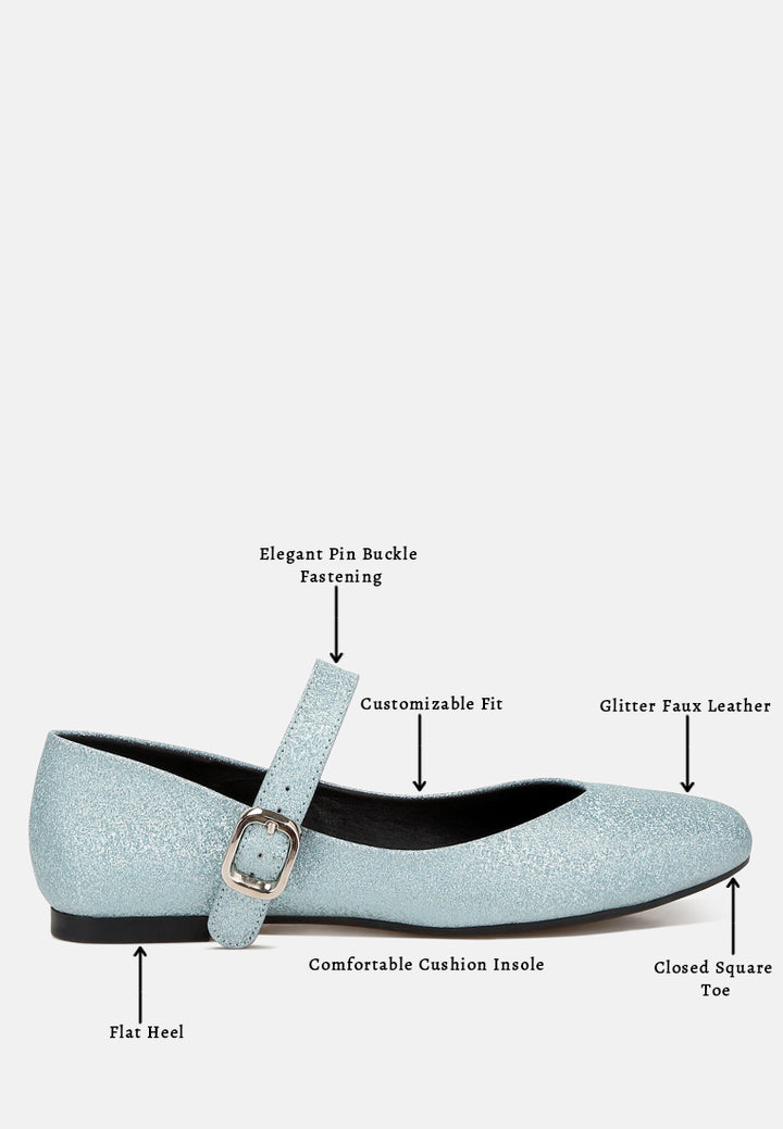 women glitter pin buckle ballerinas#color_baby-blue