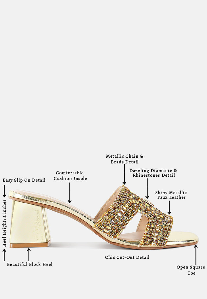 women embellished block heels#color_gold