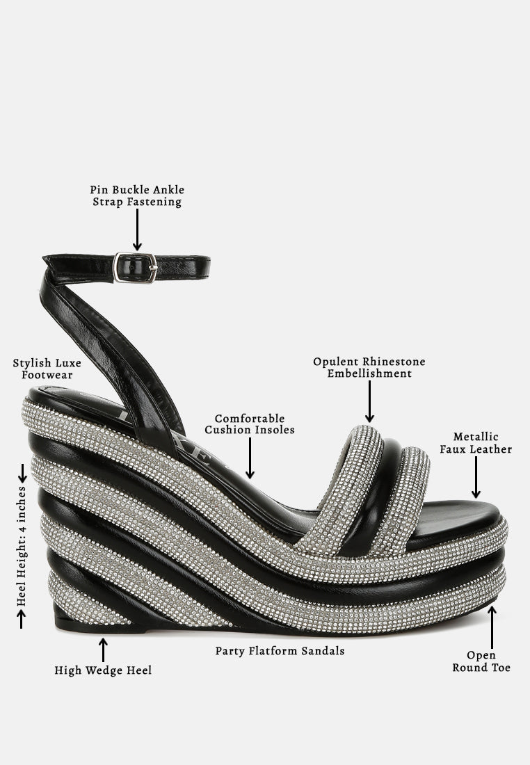 rhinestone studded wedge sandals#color_black