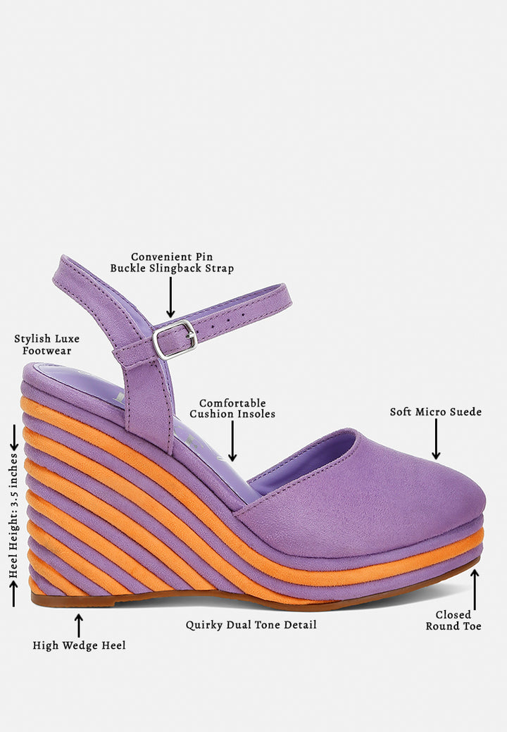 dual tone wedge sandals#colour_purple