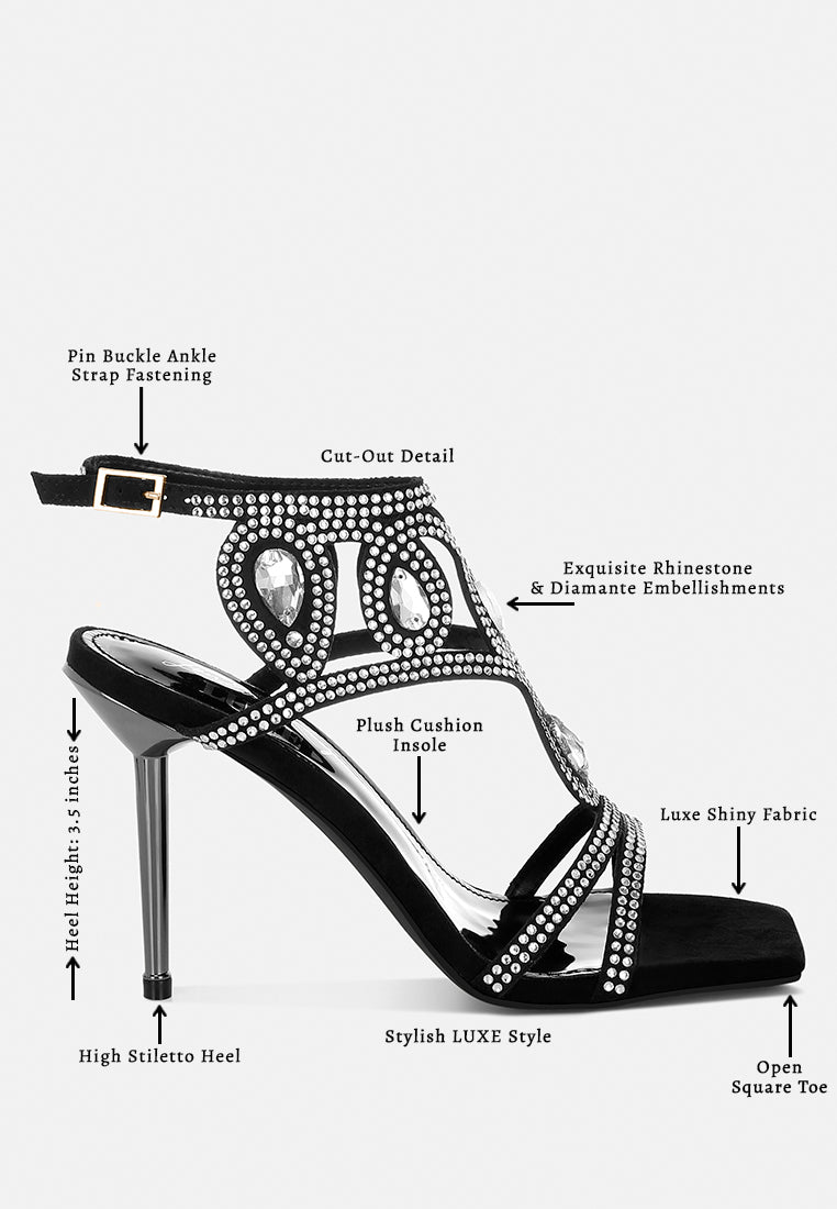 women diamante & rhinestones stiletto sandals#color_black