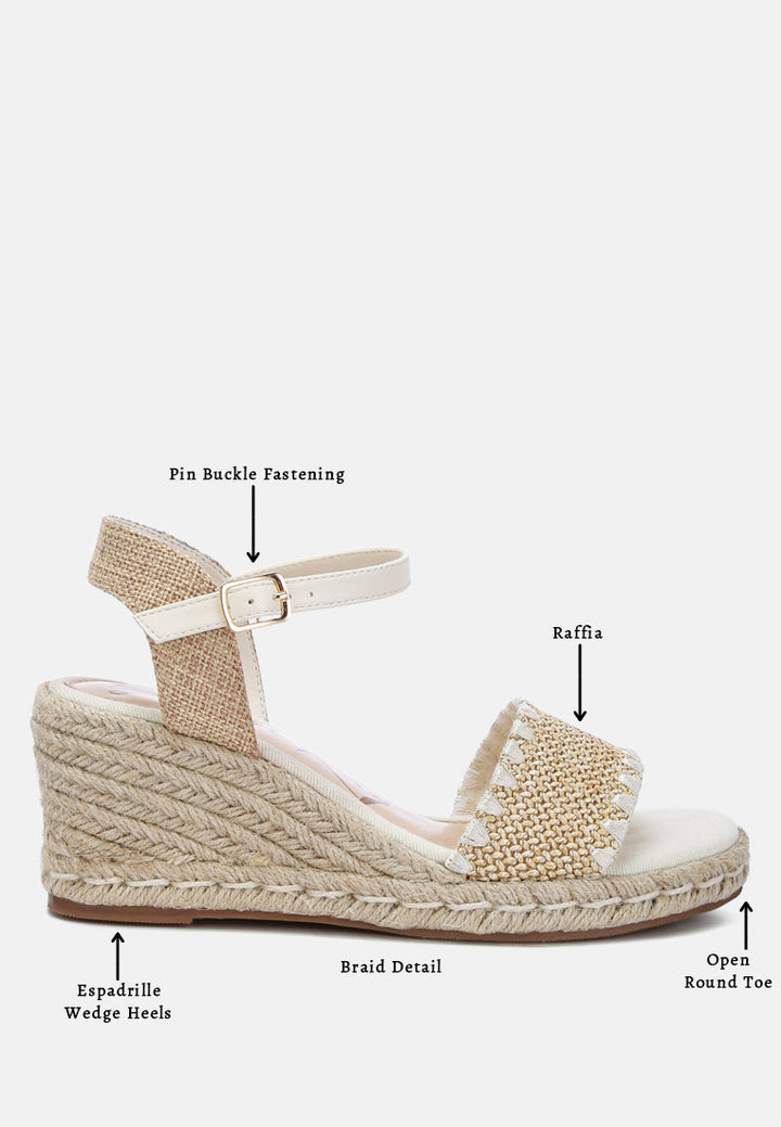 raffia wedge heel espadrilles#color_beige