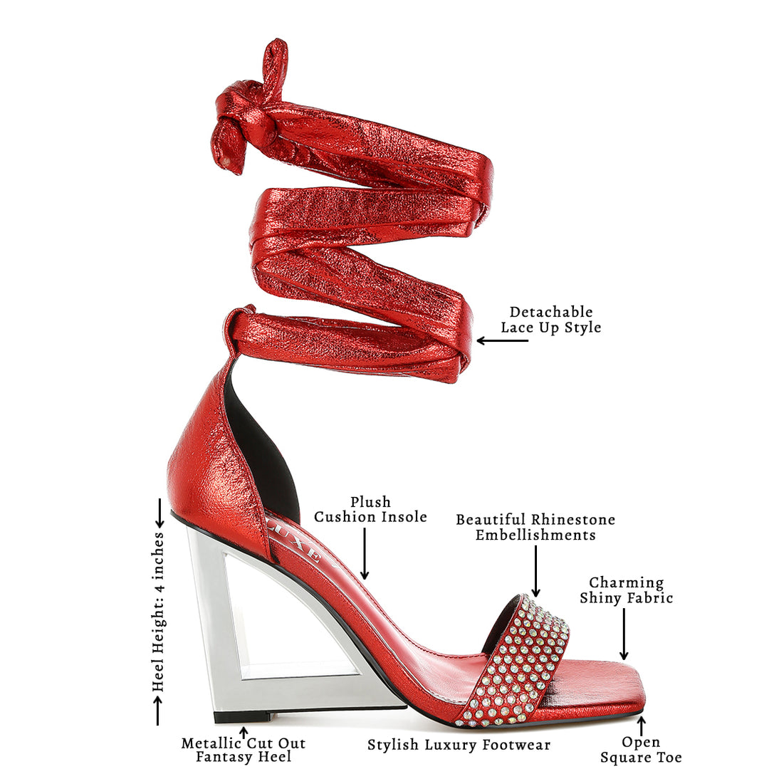 ab rhinestone studded lace-up fantasy heels#color_red