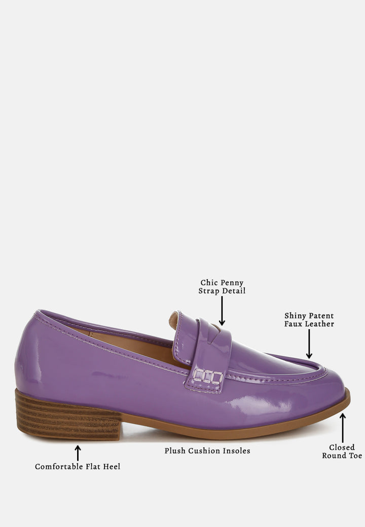 women penny strap detail loafers#color_lilac