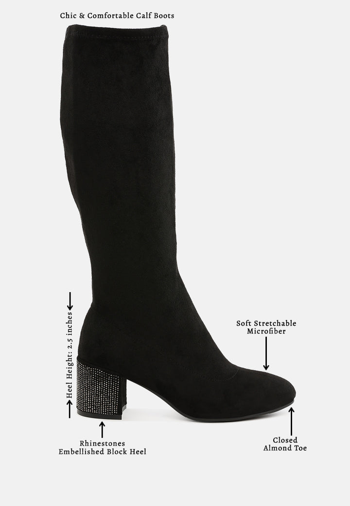 women microfiber knee high boots#color_black
