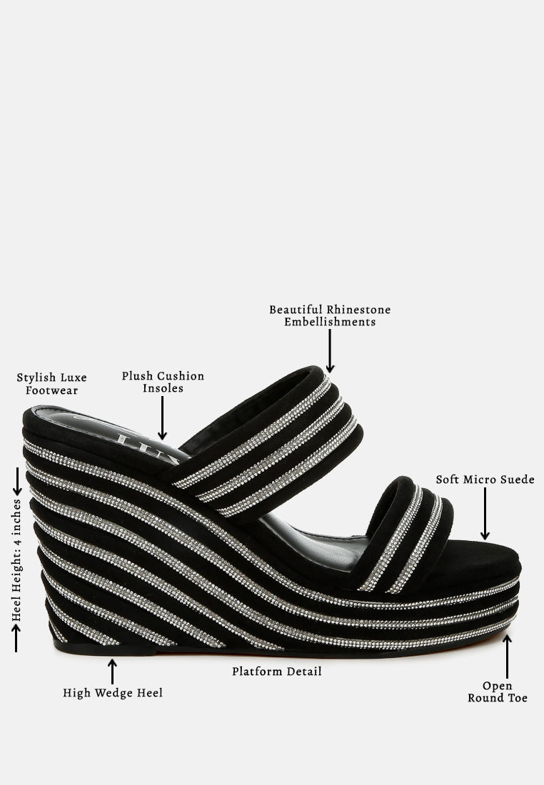 rhinestones embellished wedge sandals by rag#color_black