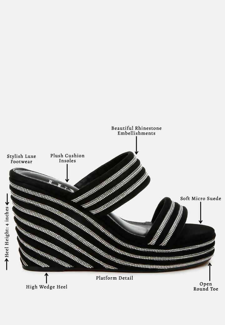 rhinestones embellished wedge sandals by rag#color_black