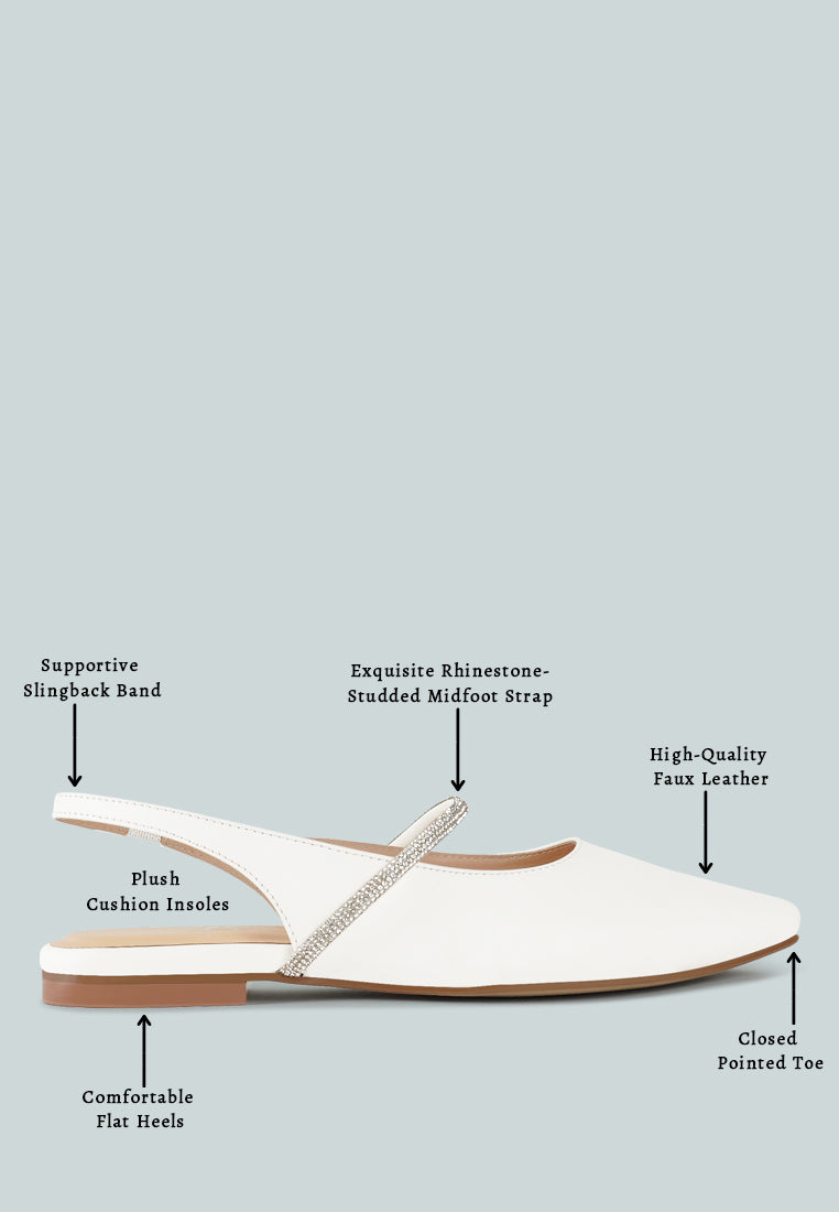 women pointed toe slingback sandals#color_white