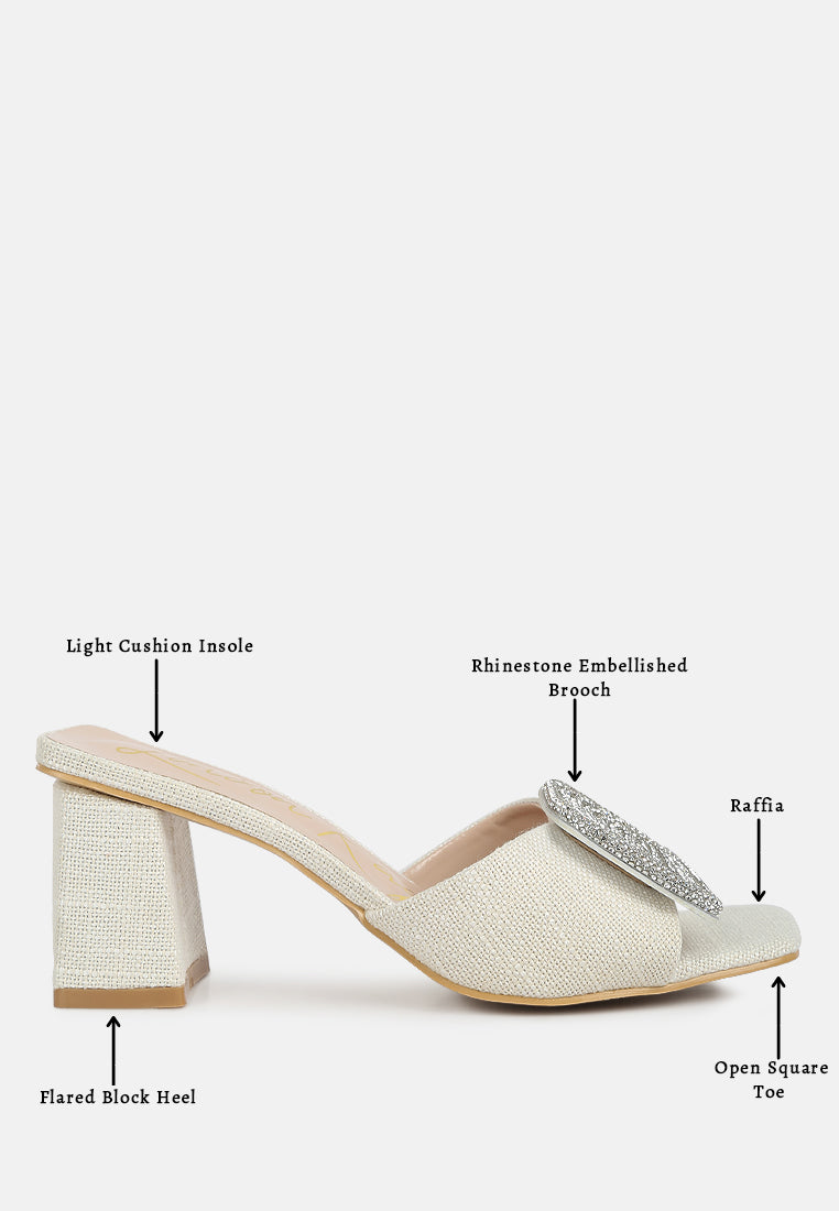 women rhinestones embellished slip on sandals#color_beige