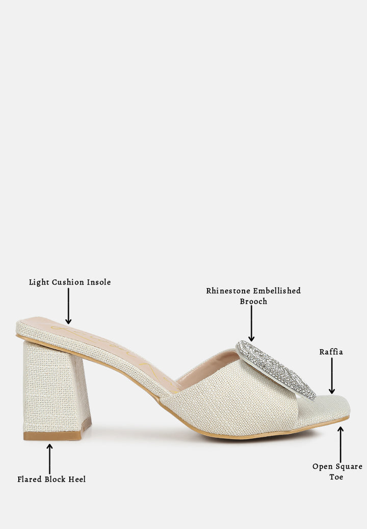 women rhinestones embellished slip on sandals#color_beige