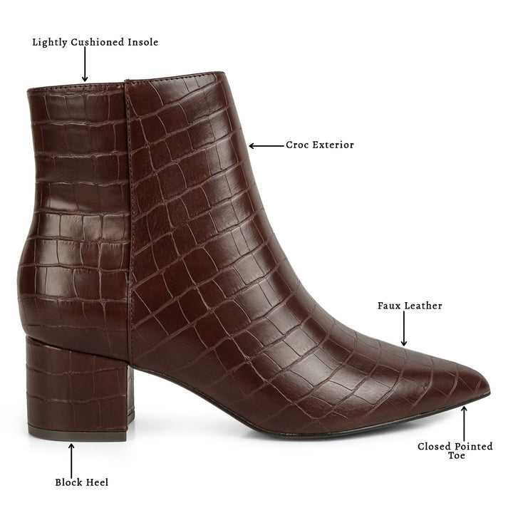 women sleek block heel ankle boots#color_brown