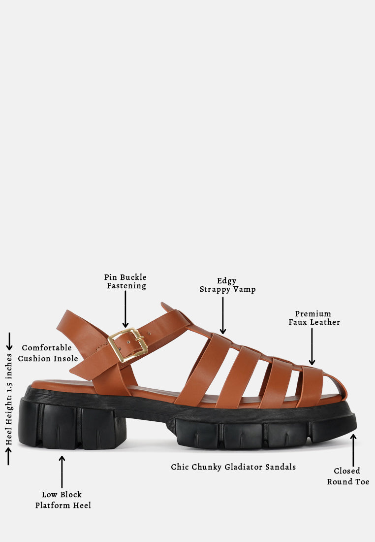 women round toe strappy flatforms#color_tan